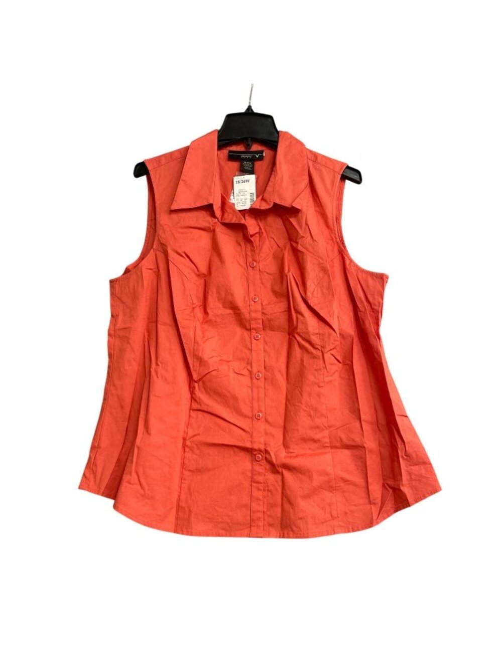 NWT Venezia Women's 18/20W Red Sleeveless Button-Up Tank Top B1052